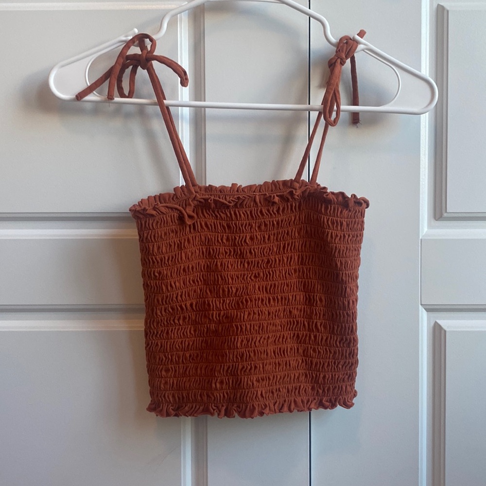 Tube top with tie up straps
